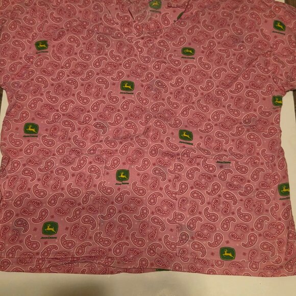 Pink John Deere Scrub Top - Size Large - Picture 5 of 5